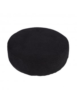 Artekko Ponpon Μαύρο Στρογγυλό Υποπόδιο Σκαμπό με Μπουκλέ Ύφασμα (70x70x30)cm Artekko 783-6401-A