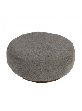 Artekko Ponpon Γκρι Στρογγυλό Υποπόδιο Σκαμπό με Μπουκλέ Ύφασμα (70x70x30)cm Artekko 783-6401