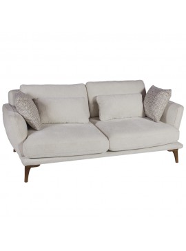 Artekko Ropera Εκρού Διθέσιος Καναπές με Μπουκλέ Ύφασμα (190x90x70)cm Artekko 783-6404-B