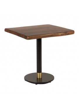 Artekko Τραπέζι από ξύλο καρυδιάς (5,5cm) με μεταλλικό μαύρο πόδι (75x80x77)cm Artekko 783-8015