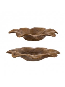 Artekko Woody Μπολ Διακοσμητικό από Ξύλο Teak (30x30x5)cm Σετ/2 Artekko 78346