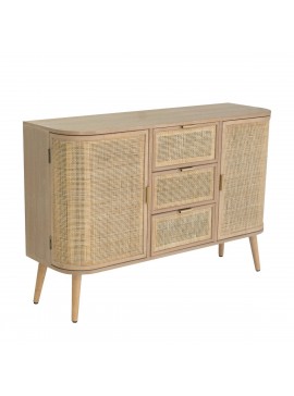 Artekko Cons MDF Μπουφές με Ψάθα σε Φυσική Απόχρωση (119x40x81)cm Artekko 78423-NATU