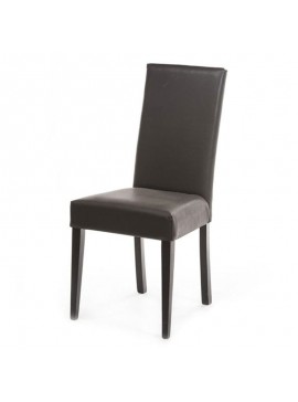 Καρέκλα σαλονιού ντυμένη με δέρμα και ξύλινα πόδια "Othon" Mήκος 45 Πλάτος 45 Ύψος 98 Artekko 793-1002