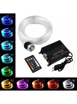 79614 GloboStar®  79614 Κιτ Οπτικής Ίνας Optical Fiber LED 16W AC 230V με 280 Τεμ Οπτικής Ίνας Πάχους 1mm x Μήκους 2M και Ασύρματο Χειριστήριο RGBW