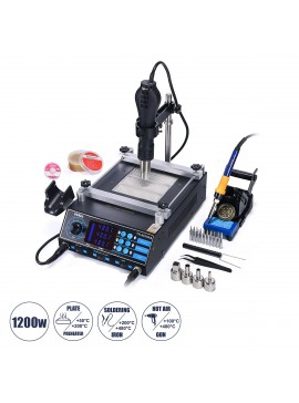 79973 GloboStar®  79973 Ψηφιακός Σταθμός Συγκόλλησης 3in1 με Ψηφιακή Οθόνη - Κολλητήρι - Πιστόλι Θερμού Αέρα Hot Air Soldering Welding Gun - Φούρνος Πλακετών Solder Preheat Welding Oven PCB και PID Προγραμματιζόμενο Σύστημα Ελέγχου Θερμοκρασίας - 1200W