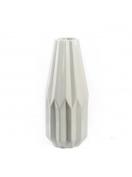 Artekko Othaon Ανθοδοχείο Διακοσμητικό Κεραμικό Άσπρο (16x16x42)cm Artekko 8-0108-C