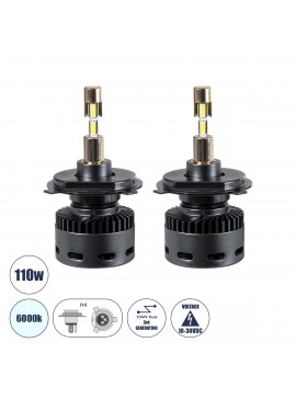 81504 GloboStar®  81504 H4 X10 360° Line KIT Βασικού Φωτισμού Αυτοκινήτου & Φορτηγού 3nd Generation Can-Bus Series LED CREE CXB 110W 22000lm DC 10-30V Αδιάβροχο IP56 Ψυχρό Λευκό 6000K