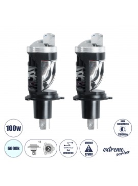 81506 GloboStar®  81506 H4 X10 360° Line KIT Βασικού Φωτισμού Αυτοκινήτου & Μοτοσυκλέτας 3nd Generation Can-Bus Series LED CREE CXB 100W 11000lm DC 12V Αδιάβροχο IP56 Ψυχρό Λευκό 6000K - 2 Χρόνια Εγγύηση