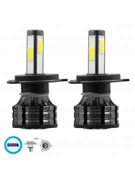 82042 GloboStar®  82042 H4 K9 Line KIT Βασικού Φωτισμού Αυτοκινήτου & Φορτηγού 3rd Generation Can-Bus Series LED CREE CXB COB 150W 21000lm DC 9-32V Αδιάβροχο IP66 Ψυχρό Λευκό 6000K