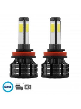 82045 GloboStar®  82045 H9 K9 Line KIT Βασικού Φωτισμού Αυτοκινήτου & Φορτηγού 3rd Generation Can-Bus Series LED CREE CXB COB 100W 14000lm DC 9-32V Αδιάβροχο IP66 Ψυχρό Λευκό 6000K