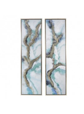 Artekko Glitter Πολύχρωμοι Πίνακες με Καμβά σε Κορνίζα (50x3.7x180)cm 2pcs Artekko 82358