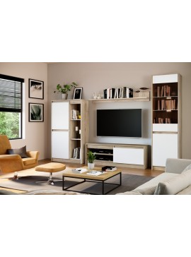 Artekko Sae Σύνθετο Σαλονιού Λευκό-Σημύδα με Φωτισμό Led  (290x35x181)cm Artekko 850-0020