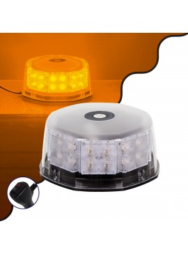 85165 GloboStar®  85165 PRO Series Φάρος Σήμανσης Οχήματος Οδικής Βοήθείας για Αυτοκίνητα & Φορτηγά 6 Προγραμμάτων Φωτισμού STROBE LED 40W DC 10-30V Αδιάβροχος IP65 Πορτοκαλί