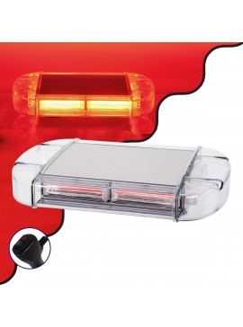 85174 GloboStar®  85174 PRO Series Φάρος Σήμανσης Οχήματος Πυροσβεστικής για Αυτοκίνητα & Φορτηγά 6 Προγραμμάτων Φωτισμού STROBE LED COB 60W DC 10-30V Αδιάβροχος IP66 Κόκκινο