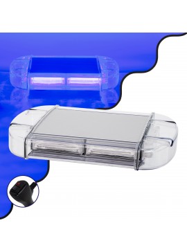 85176 GloboStar®  85176 PRO Series Φάρος Σήμανσης Οχήματος Αστυνομίας για Αυτοκίνητα & Φορτηγά 6 Προγραμμάτων Φωτισμού STROBE LED COB 60W DC 10-30V Αδιάβροχος IP66 Μπλε