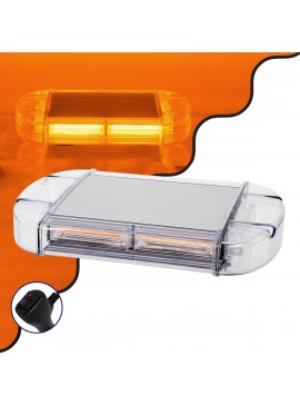 85177 GloboStar®  85177 PRO Series Φάρος Σήμανσης Οχήματος Οδικής Βοήθείας για Αυτοκίνητα & Φορτηγά 6 Προγραμμάτων Φωτισμού STROBE LED COB 60W DC 10-30V Αδιάβροχος IP66 Πορτοκαλί