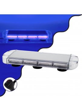 85182 GloboStar®  85182 PRO Series Φάρος Σήμανσης Οχήματος Αστυνομίας για Αυτοκίνητα & Φορτηγά 6 Προγραμμάτων Φωτισμού STROBE LED COB 100W DC 10-30V Αδιάβροχος IP66 Μπλε