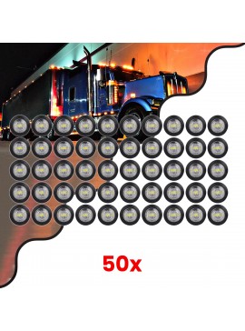85307 GloboStar®  85307 Πακέτο 50 Τεμάχια Φώτα Όγκου για Φορτηγά BULLET PIN LED SMD 5730 1W / Τεμ. 100lm DC 24V Αδιάβροχα IP65 Ψυχρό Λευκό 6000K