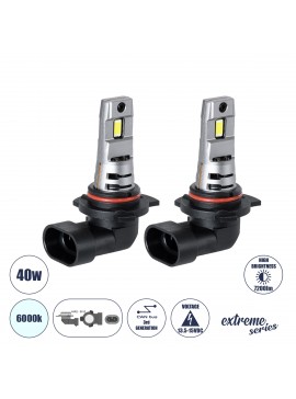85657 GloboStar®  85657 7S HIR2 9012 KIT Βασικού Φωτισμού Αυτοκινήτου & Μοτοσυκλέτας 3rd Generation Can-Bus Extreme Series LED 7035 SMD 40W 7200lm DC 13.5-15V Αδιάβροχο IP68 Ψυχρό Λευκό 6000K