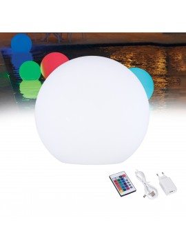 85825 GloboStar®  85825 Ακρυλικό Φωτιστικό Μπάλα Εξωτερικού Χώρου - Πισίνας LED Globe 10W Φ40 Επαναφορτιζόμενο Μπαταρίας με Καλώδιο USB - Φορτιστή και Ασύρματο Χειριστήριο IR Αδιάβροχο IP65 Πολύχρωμο RGBW