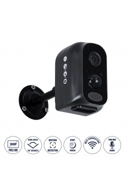 86026 GloboStar®  86026 Επαναφορτιζόμενη Επιτραπέζια/Τοίχου IP Camera 1080P WiFi 90° Μοιρών - 6200mAh - Νυχτερινή Όραση με LED IR - Διπλή Κατέυθυνση Ομιλίας - Ανιχνευτή Κίνησης - Νυχτερινή Λήψη - Θέση SD Κάρτας Max 128GB - 25 Μέρες Stand By