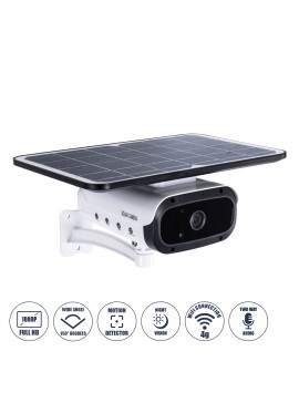 86048 GloboStar®  86048 Αυτόνομη Ηλιακή Camera 1080P 2MP 4G SIM CARD WiFi 150° Μπαταρία 3200mAh Φωτοβολταϊκό Πάνελ Διπλή Κατέυθυνση Ομιλίας Αδιάβροχη IP66 Ψυχρό Λευκό 6000K - Λευκό