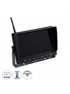 86069 GloboStar®  86069 Έγχρωμη Οθόνη 9" WiFi για Αυτοκινητο - Φορτηγό DC 12-24V - για Σύνδεση έως 4 WiFi Κάμερες 1080P HD Οπισθοπορείας - Μαύρο