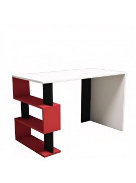 Γραφείο ArteLibre AIGINA Λευκό/Κόκκινο/Μαύρο 120x60x75cm Arte-14410002