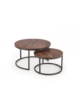JAVA set of 2 c. tables, walnut / black DIOMMI-60-29301