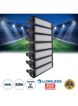 90100-7 GloboStar® GLOBOSTAR® GOLIATH 90100-7 Προβολέας Γηπέδου LED 350W 56000lm SDCM<5 75°*135° Fish Eye Lens AC 100-277V Αδιάβροχο IP65 IK08 Ψυχρό Λευκό 5000K - LUMILEDs SMD Chip & MEANWELL Driver - Μαύρο Χυτό Αλουμίνιο - Μ32 x Π12 x Υ63cm - 5 Χρόνια Εγ