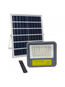 90206 GloboStar®  HECATE 90206 Αυτόνομος Ηλιακός Προβολέας LED SUPREME Series SMD 300W 30000lm με Ενσωματωμένη Μπαταρία 30000mAh - Φωτοβολταϊκό Πάνελ με Αισθητήρα Ημέρας-Νύχτας και Ασύρματο Χειριστήριο RF 2.4Ghz Αδιάβροχος IP66 Ψυχρό Λευκό 6000K - 3 Χρόνι