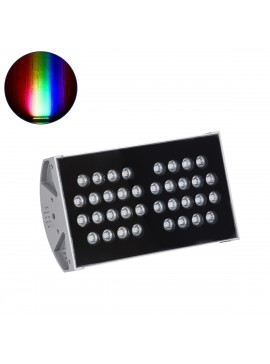 90222 GloboStar®  FLOOD-TENA 90222 Προβολέας Wall Washer για Φωτισμό Κτιρίων LED 72W 6120lm 10° DC 24V Αδιάβροχο IP65 L29.8 x W15.5 x H18cm RGBW DMX512 - Ασημί - 3 Years Warranty