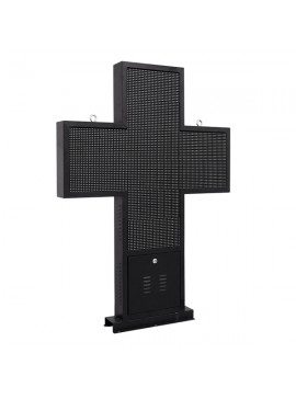 90347 GloboStar®  90347 Κυλιόμενη Ψηφιακή Επιγραφή Σταυρός Φαρμακείου P10 LED SMD AC 220-240V με Wi-Fi - Αδιάβροχή IP54 - Μονής Όψης - Μ100 x Π12 x Υ100cm RGBW