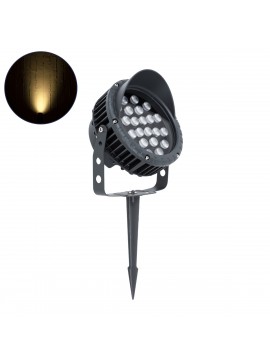 90360 GloboStar® GLOBOSTAR® TREELIGHT-VINA 90360 Σποτ Φωτισμού με Αντιθαμβωτική Γρίλια για Φυτά - Δέντρα με Βάση Κήπου / Καρφωτό LED 24W 2640lm 10° DC 24V Αδιάβροχο IP65 Θερμό Λευκό 2700K Dimmable - Γκρι Ανθρακί - Μ21.5 x Π18.3 x Υ14cm - 3 Χρόνια Εγγύηση