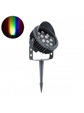 90362 GloboStar® GLOBOSTAR® TREELIGHT-VINA 90362 Σποτ Φωτισμού με Αντιθαμβωτική Γρίλια για Φυτά - Δέντρα με Βάση Κήπου / Καρφωτό LED 24W 2040lm 10° DC 24V Αδιάβροχο IP65 RGBW DMX512 Dimmable - Γκρι Ανθρακί - Μ21.5 x Π18.3 x Υ14cm - 3 Χρόνια Εγγύηση