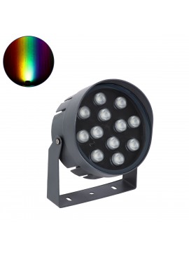 90396 GloboStar® GLOBOSTAR® FLOOD-NIGMA 90396 Προβολέας Σποτ Wall Washer με Αντιθαμβωτική Γρίλια LED 24W 2040lm 30° DC 24V Αδιάβροχο IP65 RGBW DMX512 Dimmable - Γκρι Ανθρακί - Μ15 x Π15 x Υ9.1cm - 3 Χρόνια Εγγύηση