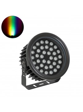 90400 GloboStar® GLOBOSTAR® FLOODNEVA 90400 Προβολέας Σποτ Wall Washer LED 72W 6120lm 30° DC 24V Αδιάβροχο IP65 Πολύχρωμο RGBW Dimmable DMX512 - Bridgelux SMD Chip - Μαύρο - Μ24.5 x Π24.5 x Υ14.7cm - 3 Χρόνια Εγγύηση