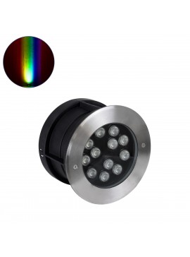 90422 GloboStar® GLOBOSTAR® UNDERWATERTUNI 90422 Υποβρύχιο Χωνευτό Σποτ για Σιντριβάνια/Πισίνες LED 12W 1200lm 30° DC 24V Αδιάβροχο IP68 Πολύχρωμο RGBW Dimmable DMX512 - Bridgelux SMD Chip - Ανοξείδωτο Ατσάλι 304 - Μ18 x Π18 x Υ11cm - Q17.5 - 3 Χρόνια Εγγ