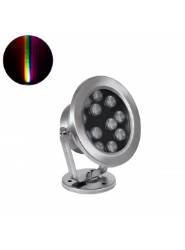 90431 GloboStar® GLOBOSTAR® UNDERWATER-DENIS 90431 Υποβρύχιος Προβολέας Σποτ για Σιντριβάνια/Πισίνες LED 12W 1020lm 30° DC 24V Αδιάβροχο IP68 RGBW DMX512 Dimmable - Ανοξείδωτο Ατσάλι 304 - Μ14.5 x Π7 x Υ17cm - 3 Χρόνια Εγγύηση