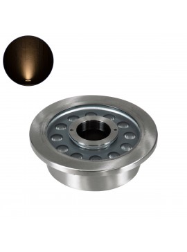 90438 GloboStar®  UNDERWATER-DENIS 90438 Υποβρύχιο Χωνευτό Φωτιστικό Σποτ Ειδικό για Σιντριβάνια - Πισίνες - Τζακούζι LED 12W 1080lm 30° DC 24V Αδιάβροχο IP68 Φ19.5 x Υ7.5cm Θερμό Λευκό 2700K - Ανοξείδωτο Ατσάλι SS304 - 3 Years Warranty
