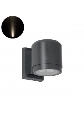 90482 GloboStar®  WALLLIGHT-SONA 90482 Φωτιστικό Τοίχου - Απλίκα LED 12W 1140lm 5° DC 24V Αδιάβροχο IP67 Μ9.5 x Π13 x Υ11cm Φυσικό Λευκό 4500K - Γκρι Ανθρακί - 3 Years Warranty