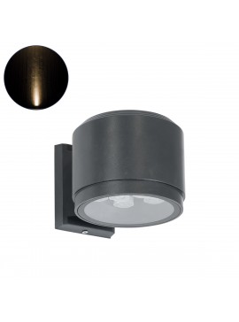 90483 GloboStar® GLOBOSTAR® WALLLIGHT-GONA 90483 Μοντέρνο Φωτιστικό Τοίχου - Απλίκα LED 24W 2160lm 5° DC 24V Αδιάβροχο IP67 Θερμό Λευκό 2700K - CREE COB Chip & TÜV SÜD Driver - Γκρι Ανθρακί Ματ - Μ13 x Π16.5 x Υ5cm - 3 Χρόνια Εγγύηση