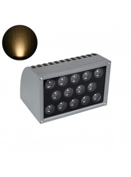 90487 GloboStar®  FLOOD-DENA 90487 Επιτοίχιος Προβολέας Wall Washer για Φωτισμό Κτιρίων - Απλίκα & Δαπέδου LED 30W 2700lm 5° DC 24V Αδιάβροχο IP67 Μ18.5 x Π13 x Υ12cm Θερμό Λευκό 2700K - Γκρι Ανθρακί - 3 Years Warranty