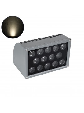 90488 GloboStar®  FLOOD-DENA 90488 Επιτοίχιος Προβολέας Wall Washer για Φωτισμό Κτιρίων - Απλίκα & Δαπέδου LED 30W 2850lm 5° DC 24V Αδιάβροχο IP67 Μ18.5 x Π13 x Υ12cm Φυσικό Λευκό 4500K - Γκρι Ανθρακί - 3 Years Warranty