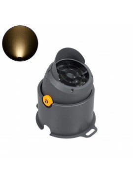 90495 GloboStar® GLOBOSTAR® FLOODSIMA 90495 Κινούμενος Προβολέας Σποτ Wall Washer με Αντιθαμβωτική Γρίλια LED 36W 3240lm 30° DC 24V Αδιάβροχο IP67 Θερμό Λευκό 2700K Dimmable - Bridgelux SMD Chip - Γκρι Ανθρακί - Μ21 x Π26 x Υ27cm - 3 Χρόνια Εγγύηση