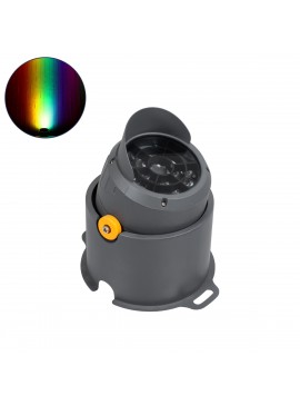 90496 GloboStar®  FLOOD-SIMA 90496 Κινούμενος Προβολέας - Σποτ Φωτισμού Wall Washer με Αντιθαμβωτική Γρίλια για Φωτισμό Κτιρίων LED 36W 3060lm 30° DC 24V Αδιάβροχο IP67 Μ21 x Π26 x Υ27cm RGBW DMX512 - Γκρι Ανθρακί - 3 Years Warranty