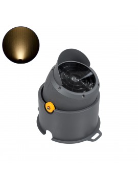 90497 GloboStar® GLOBOSTAR® FLOODSIMA 90497 Κινούμενος Προβολέας Σποτ Wall Washer με Αντιθαμβωτική Γρίλια LED 60W 5400lm 30° DC 24V Αδιάβροχο IP67 Θερμό Λευκό 2700K Dimmable - Bridgelux SMD Chip - Γκρι Ανθρακί - Μ29 x Π24 x Υ28.5cm - 3 Χρόνια Εγγύηση