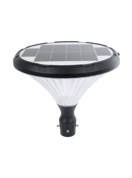 90502 GloboStar® GLOBOSTAR® SOLARIOS 90502 Φωτιστικό Κεφαλής Post Top Πλατείας/Πάρκου/Κήπου LED 40W 2000lm 120° DC 5V με Ενσωματωμένο Φωτοβολταϊκό Panel 6V 12W & Επαναφορτιζόμενη Μπαταρία Li-ion 3.2V 15000mAh με Αισθητήρα Ημέρας-Νύχτας Αδιάβροχο IP65 Ψυχρ