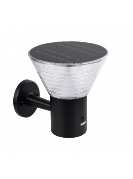 90530 GloboStar® GLOBOSTAR® VEGGIE 90530 Φωτιστικό Κολωνάκι Κήπου LED 10W 330lm 120° με Ενσωματωμένο Φωτοβολταϊκό Panel 6V 2W & Επαναφορτιζόμενη Μπαταρία Li-ion 3.2V 1800mAh με Αισθητήρα Ημέρας-Νύχτας Αδιάβροχο IP65 Ψυχρό Λευκό 6000K - Μαύρο- Μ23 x Π30 x 