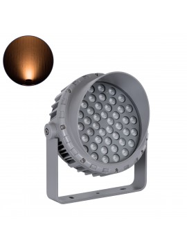 90338 GloboStar® GLOBOSTAR® FLOODMENA 90338 Προβολέας Σποτ Wall Washer με Αντιθαμβωτική Γρίλια LED 48W 4080lm 30° AC 220-240V Αδιάβροχο IP67 Ultra Θερμό Λευκό 2200K - Bridgelux SMD Chip - Γκρι Ανθρακί - Μ26 x Π20 x Υ28.5cm - 3 Χρόνια Εγγύηση
